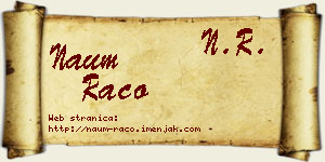 Naum Raco vizit kartica